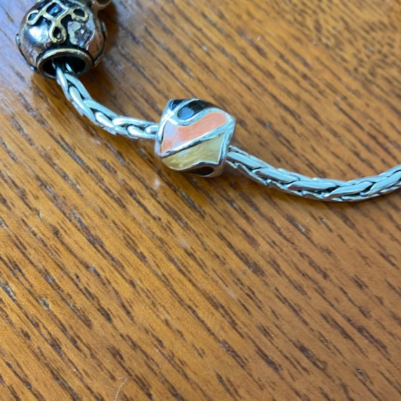 BRACELET WITH 9 Davinci Charms on SILVERTONE BRACELET NO STOPPER BEAD - Picture 10 of 16